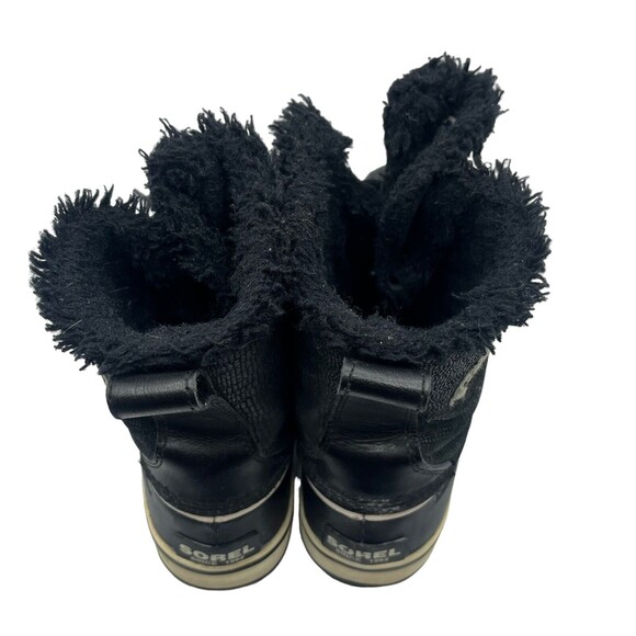 SOREL Tivoli Snow Boots Women’s Size 7 Black Waterproof Mid Faux Fur Winter - Picture 5 of 12